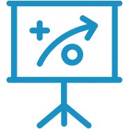 Board with strategy x, o, and arrow